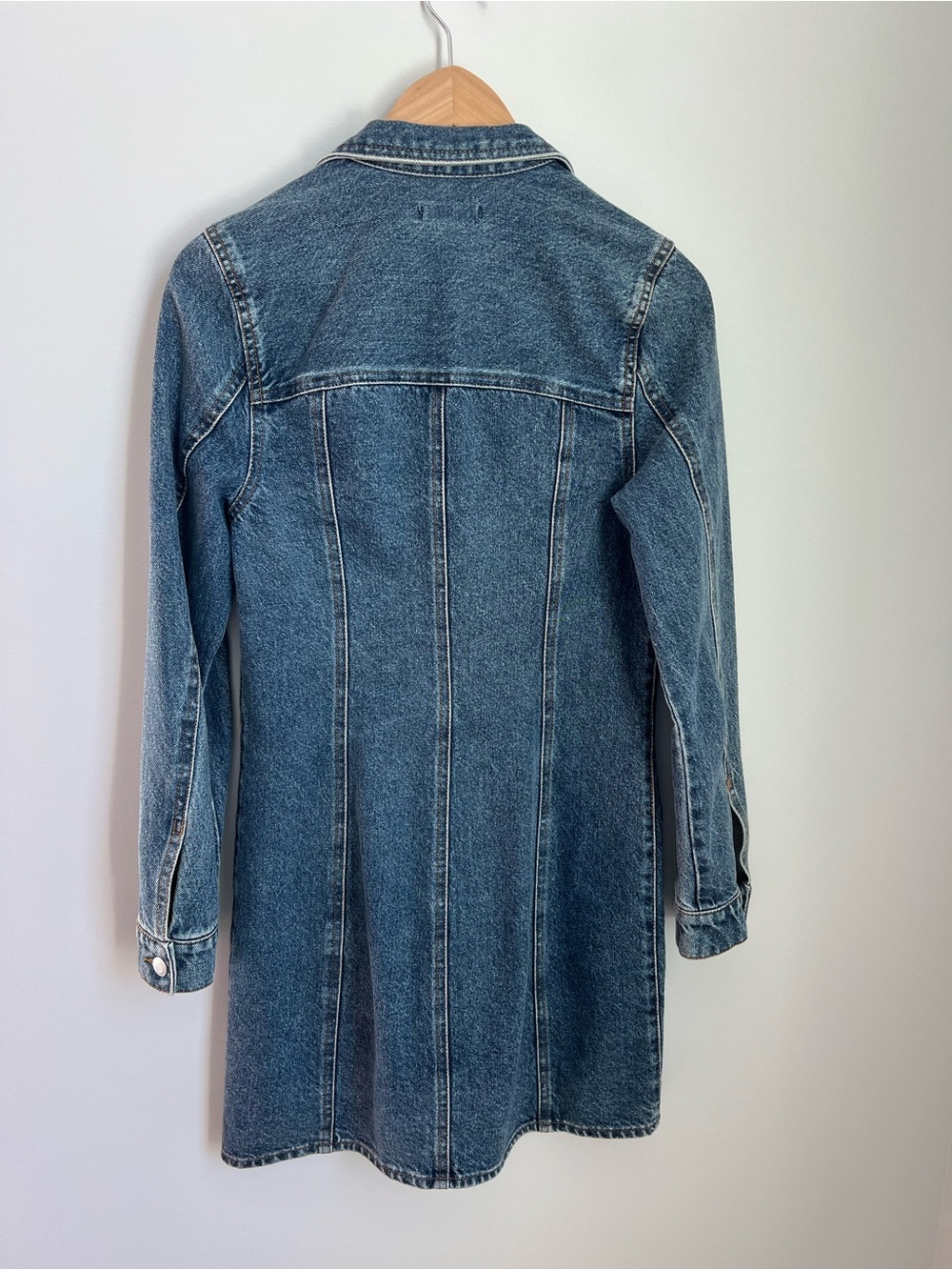 H&M | Medium Wash Blue Denim Jacket Dress Size XS - Picture 7 of 17